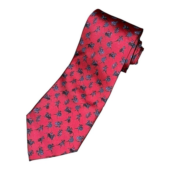 The Metropolitan Museum of Arts Men’s 100% Silk Tie Red - Picture 1 of 12